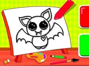 Easy Kids Coloring Bat: Fun Coloring Game