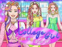 College Girl Coloring Dress Up: Fashion Makeover Game