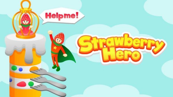 Strawberry Hero: Fork Climb Adventure Game